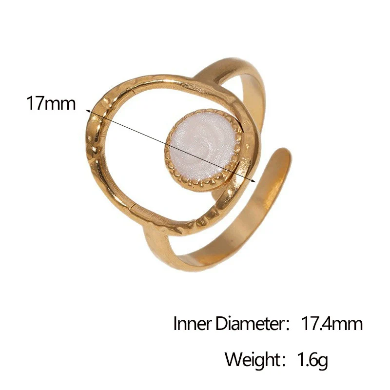 Wholesale Simple Geometric Stainless Steel Electroplated Open Ring Jewelry For Women - Image 6