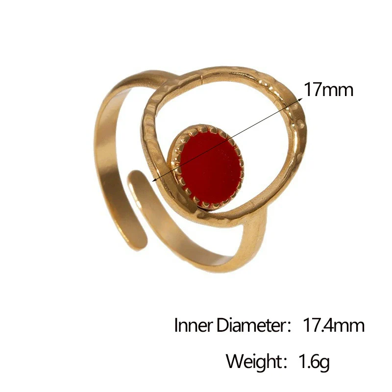 Wholesale Simple Geometric Stainless Steel Electroplated Open Ring Jewelry For Women - Image 7