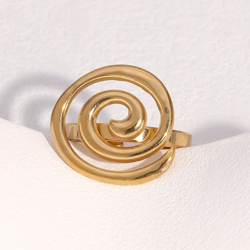 Wholesale Simple Geometric Stainless Steel Electroplated Ring For Women - Image 2