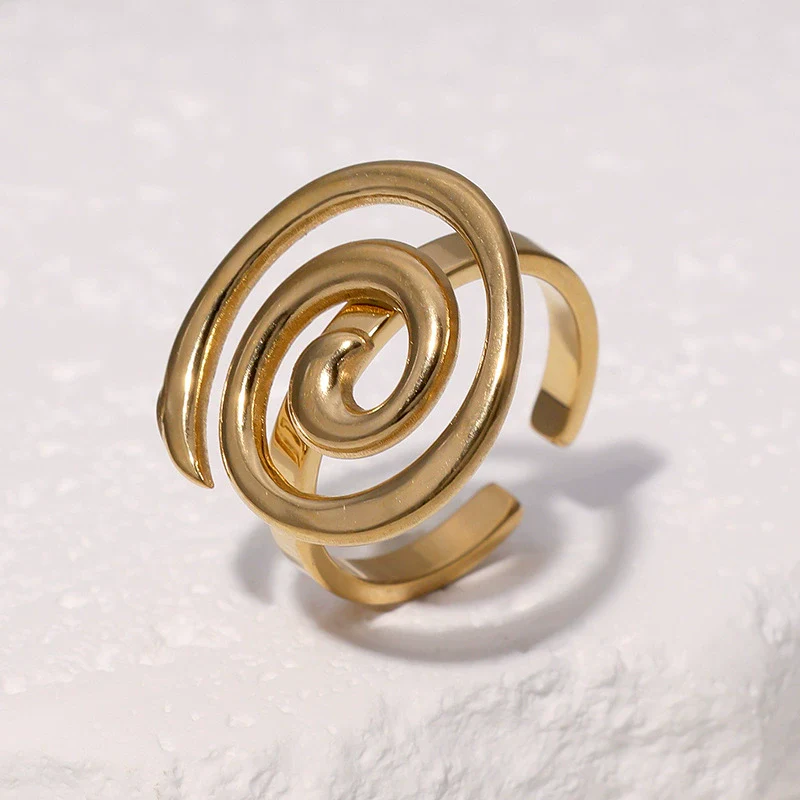 Wholesale Simple Geometric Stainless Steel Electroplated Ring For Women - Image 4