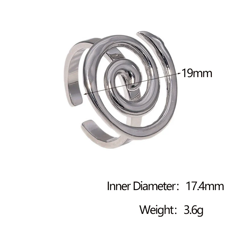 Wholesale Simple Geometric Stainless Steel Electroplated Ring For Women - Image 6