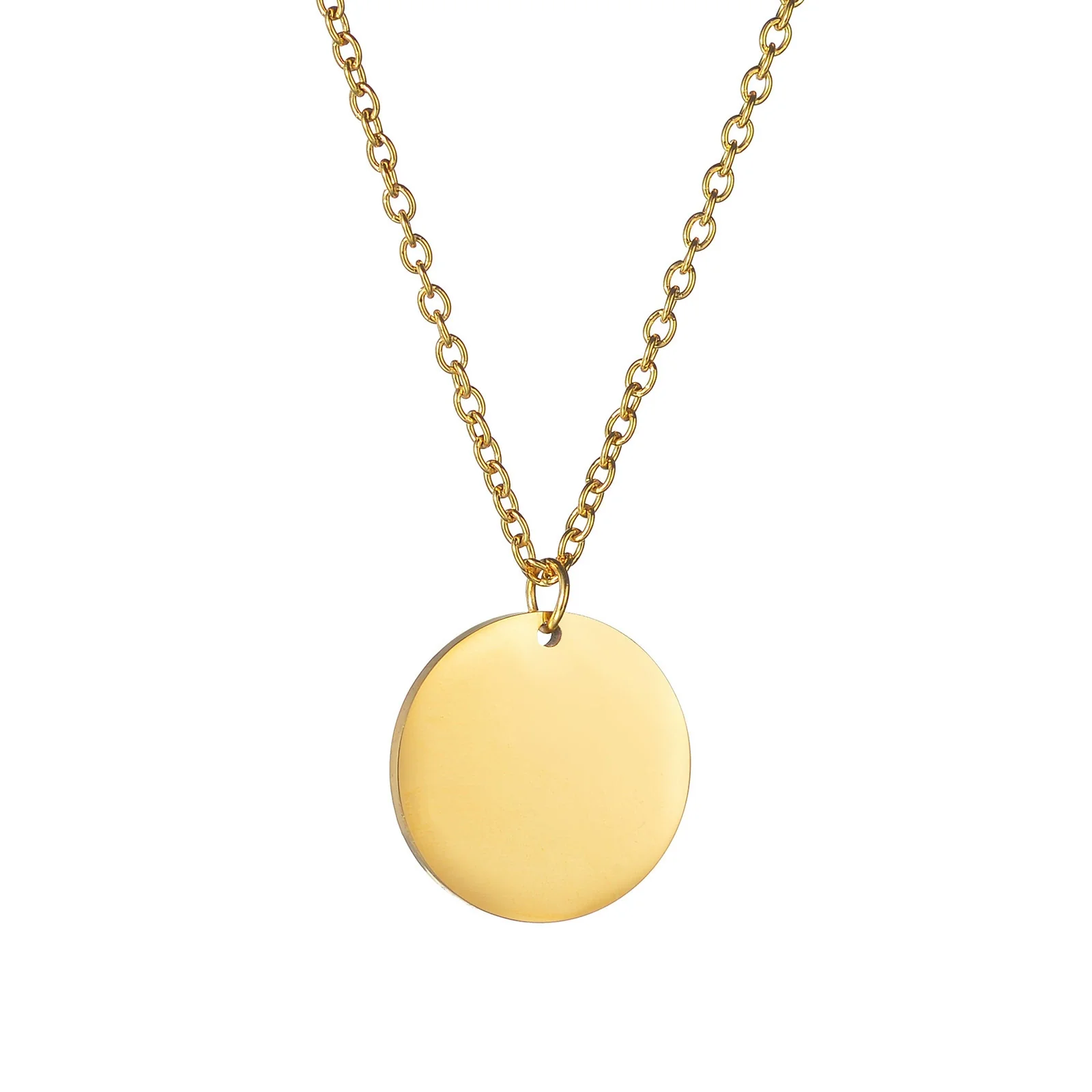 Wholesale Simple Geometric Stainless Steel Pendant Necklace With Laser Logo And Electroplating Treatment - Image 6