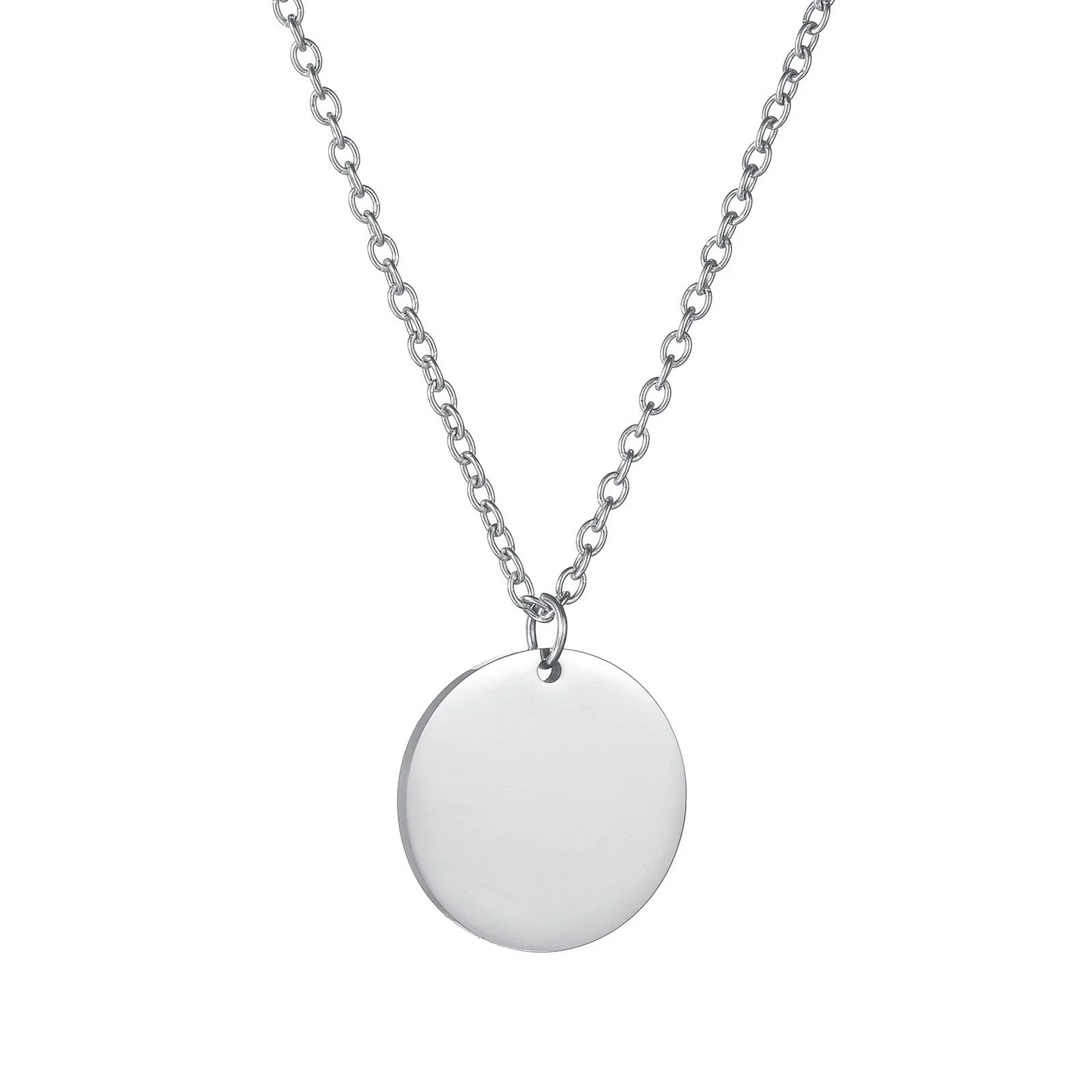 Wholesale Simple Geometric Stainless Steel Pendant Necklace With Laser Logo And Electroplating Treatment - Image 7