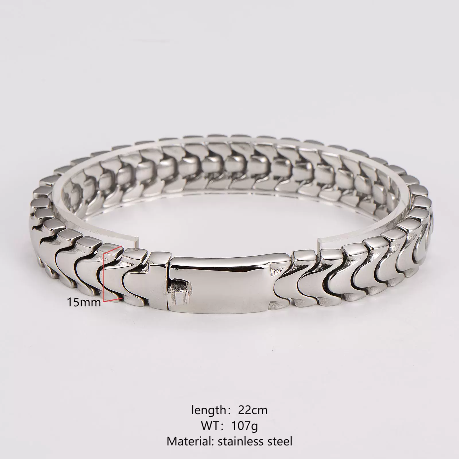 Wholesale Simple Geometric Wave Shape Electroplated Stainless Steel Magnetic Men's Bracelet - Image 2