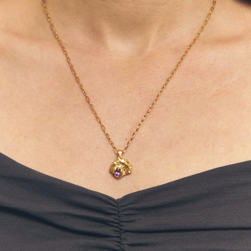 Wholesale Simple Heart Shape Electroplated Gold Color Retention Copper Pendant Necklace Clavicle Chain For Unisex - Image 11