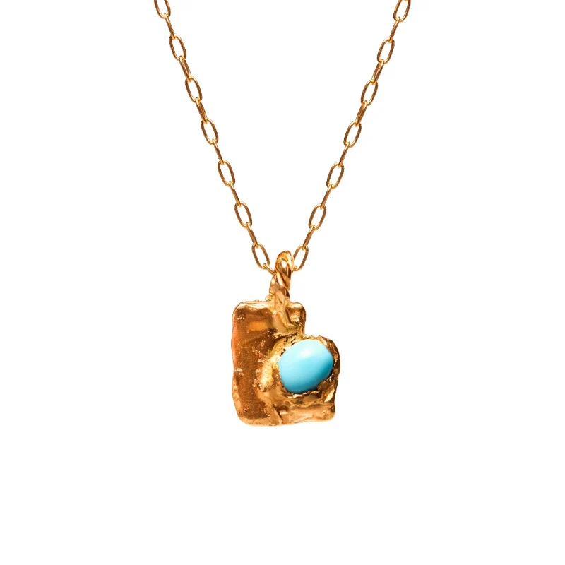 Wholesale Simple Heart Shape Electroplated Gold Color Retention Copper Pendant Necklace Clavicle Chain For Unisex - Image 5