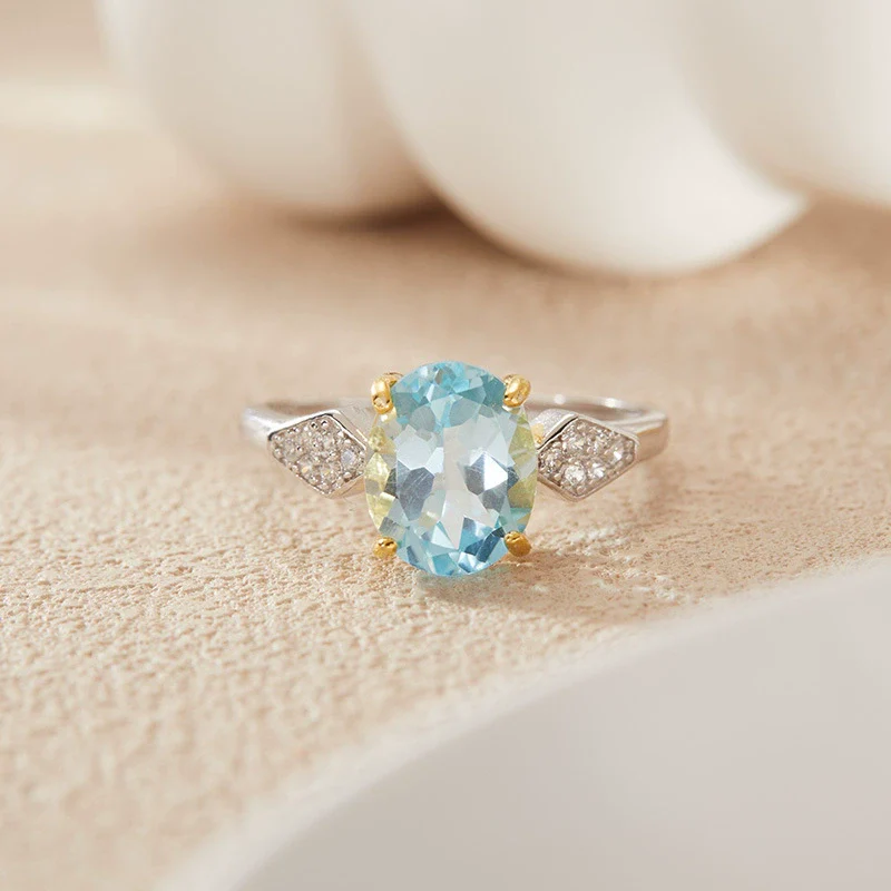 Wholesale Simple Highgrade Unisex Geometric Crystal Ring Set With Gems In S925 Sterling Silver And 18K Gold - Image 3