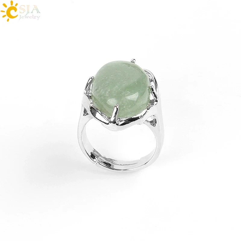 Wholesale Simple Metal Jewelry With Natural Crystal And Copper Oval Air Claw Ring - Image 18