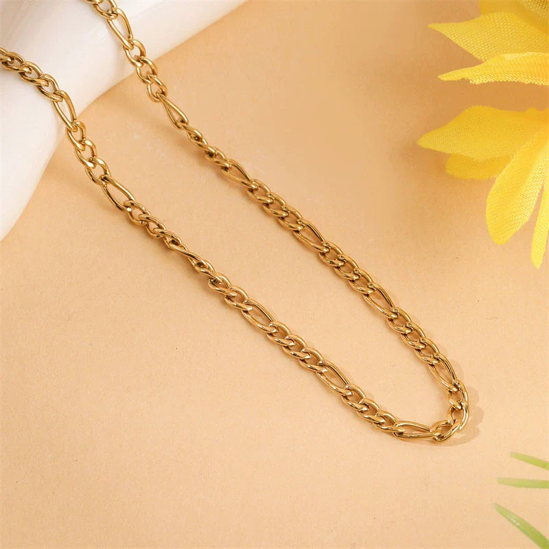 Wholesale Simple Minimalist Geometric Stainless Steel Electroplated Nk Chain Necklace For Women - Image 3