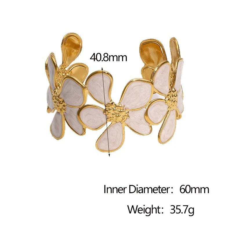 Wholesale Simple Plants And Flowers Style Electroplated Stainless Steel Bracelet Jewelry - Image 5