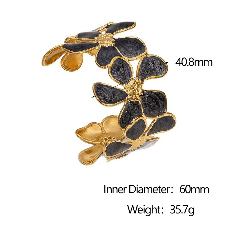 Wholesale Simple Plants And Flowers Style Electroplated Stainless Steel Bracelet Jewelry - Image 6
