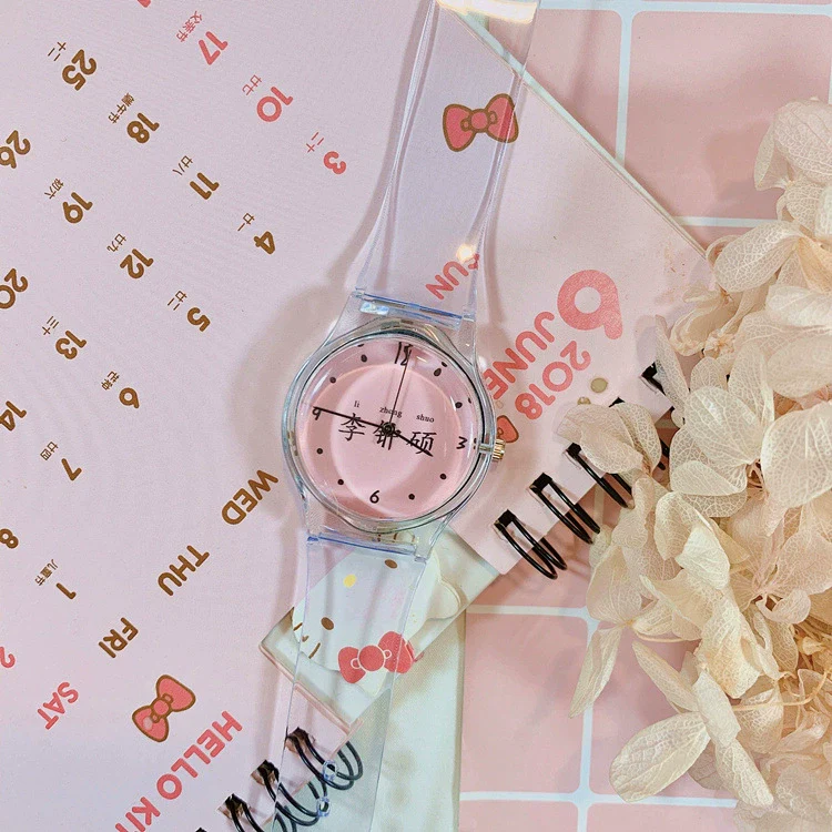 Wholesale Simple Transparent Cartoon Style Plastic And Silicone Watch With Heart Shape For Girls - Image 12