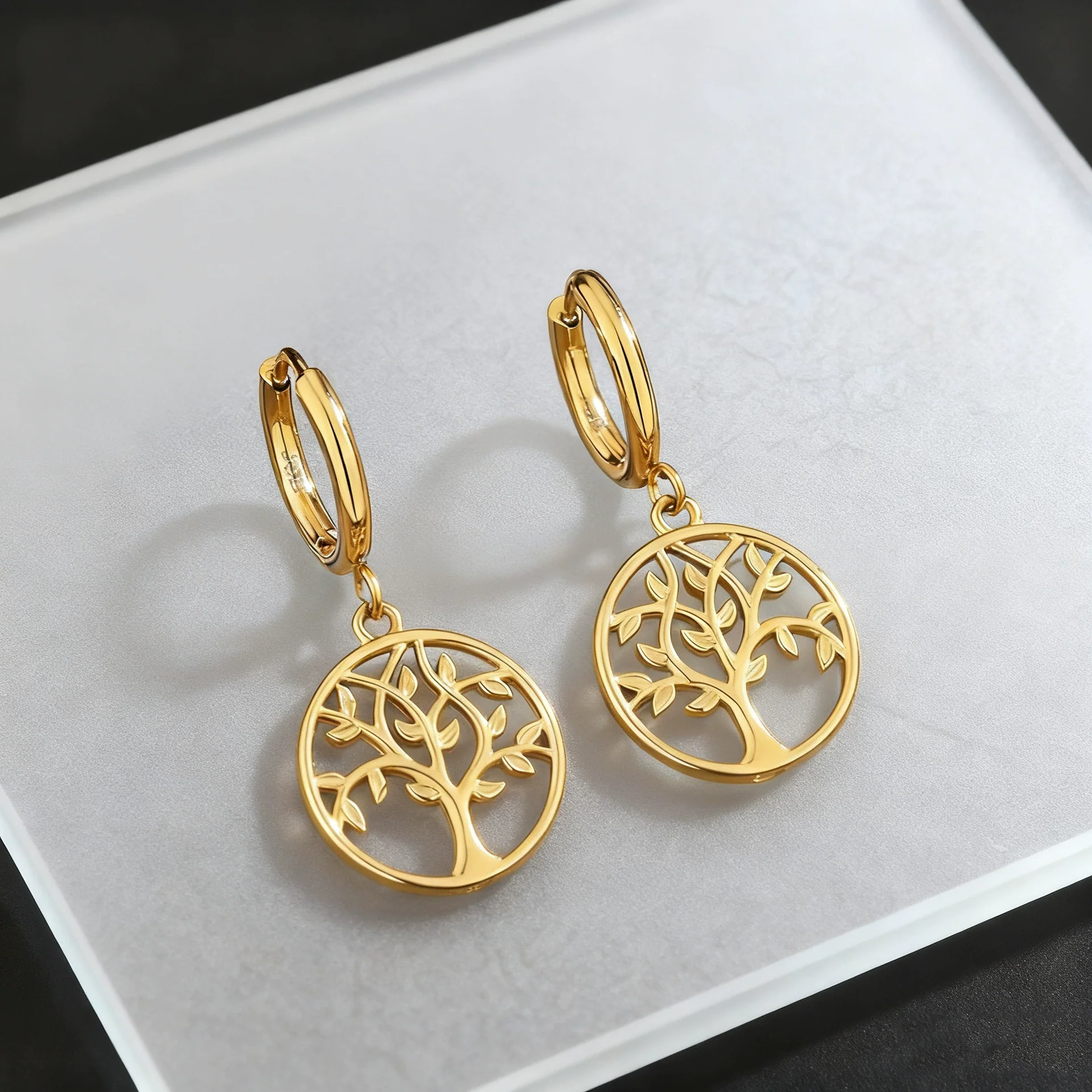 Wholesale Simple Tree Of Life Stainless Steel Electroplated Jewelry Set For Women - Image 2