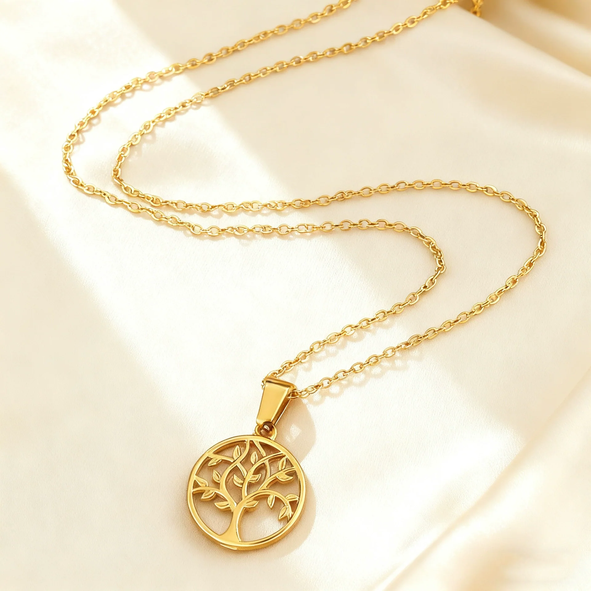 Wholesale Simple Tree Of Life Stainless Steel Electroplated Jewelry Set For Women - Image 4