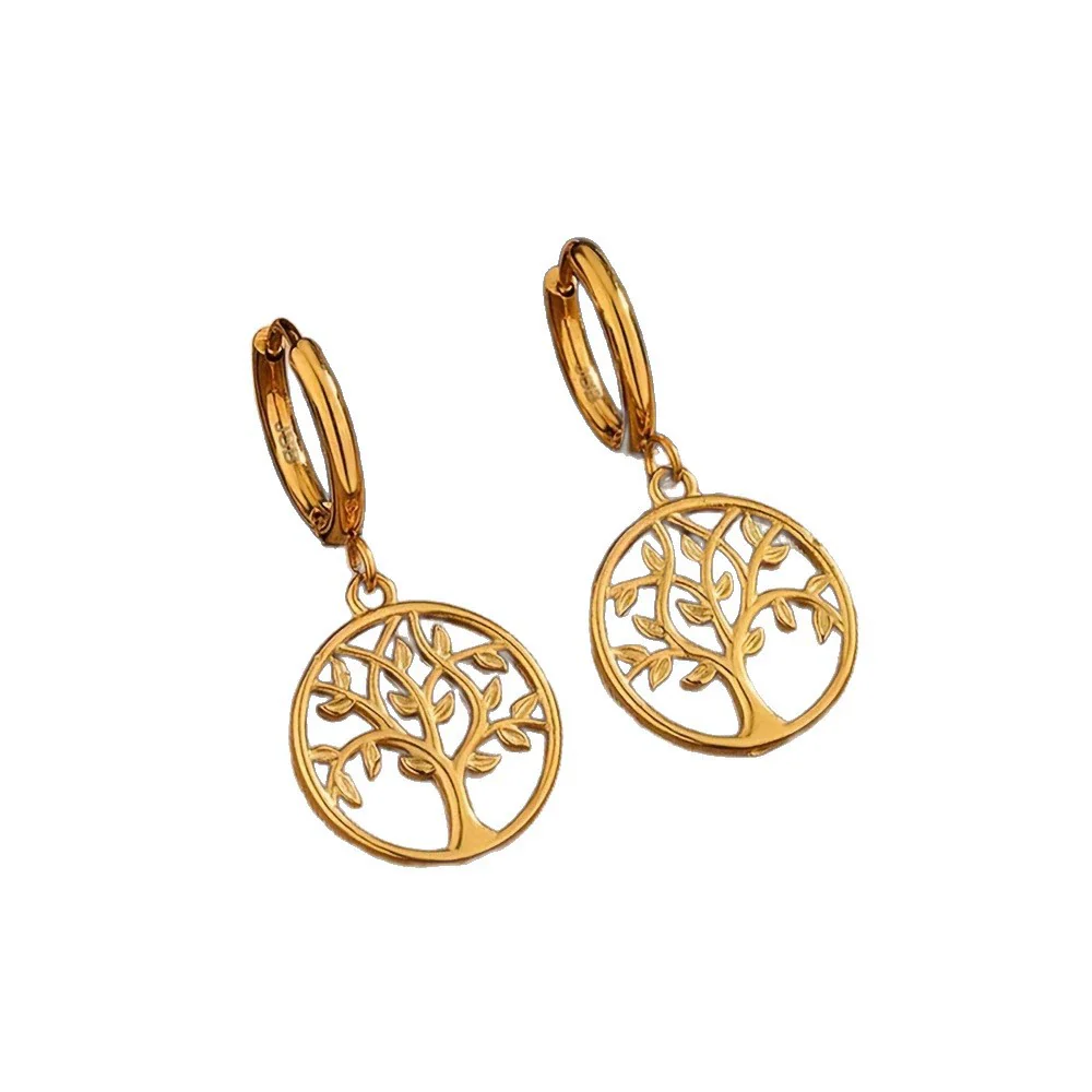 Wholesale Simple Tree Of Life Stainless Steel Electroplated Jewelry Set For Women - Image 5
