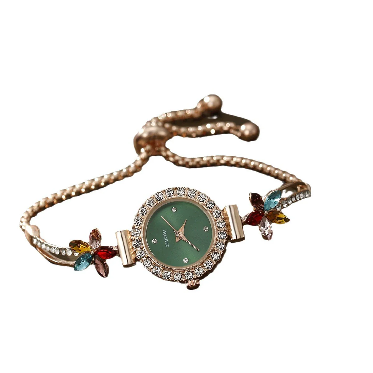 Wholesale Small Fresh Round Alloy Quartz Bracelet Watch Jewelry Set For Women - Image 5