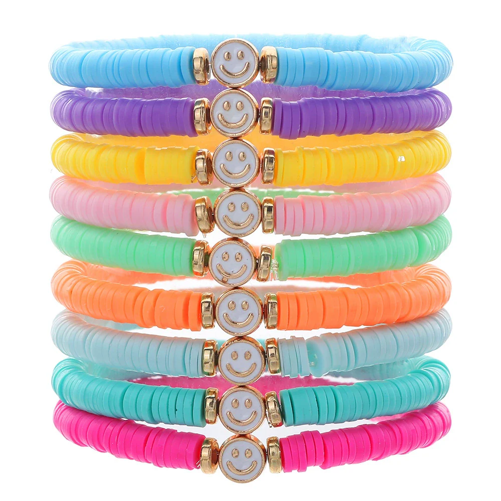 Wholesale Soft Clay Copper Beads Acrylic Geometric Handmade Unisex Bracelet - Image 14