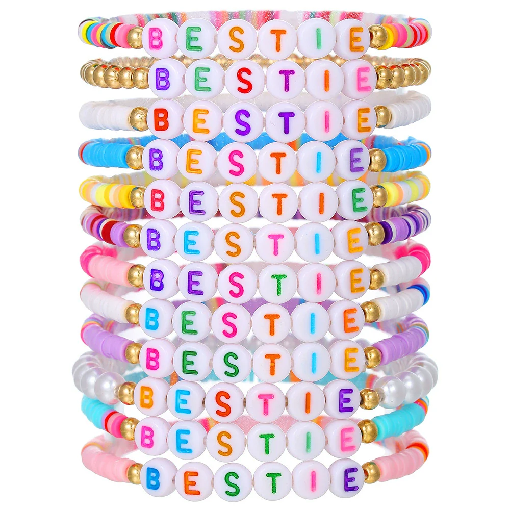 Wholesale Soft Clay Copper Beads Acrylic Geometric Handmade Unisex Bracelet - Image 7