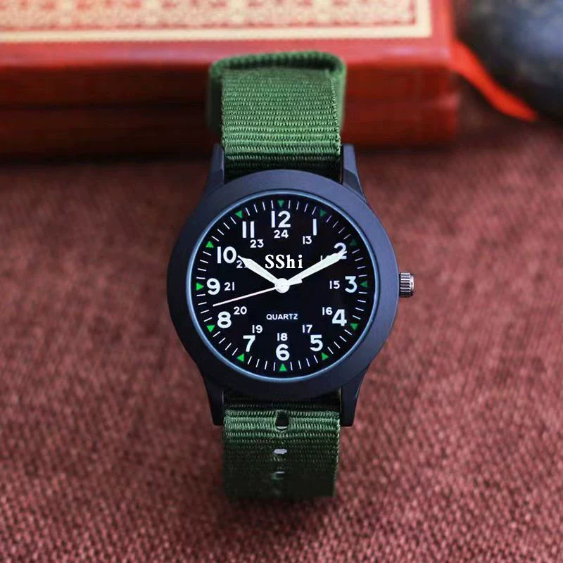 Wholesale Sports Canvas Quartz Wristwatch For Boys And Men Alloy Case Rose Gold Clasp Round Dial Leisure Style - Image 4