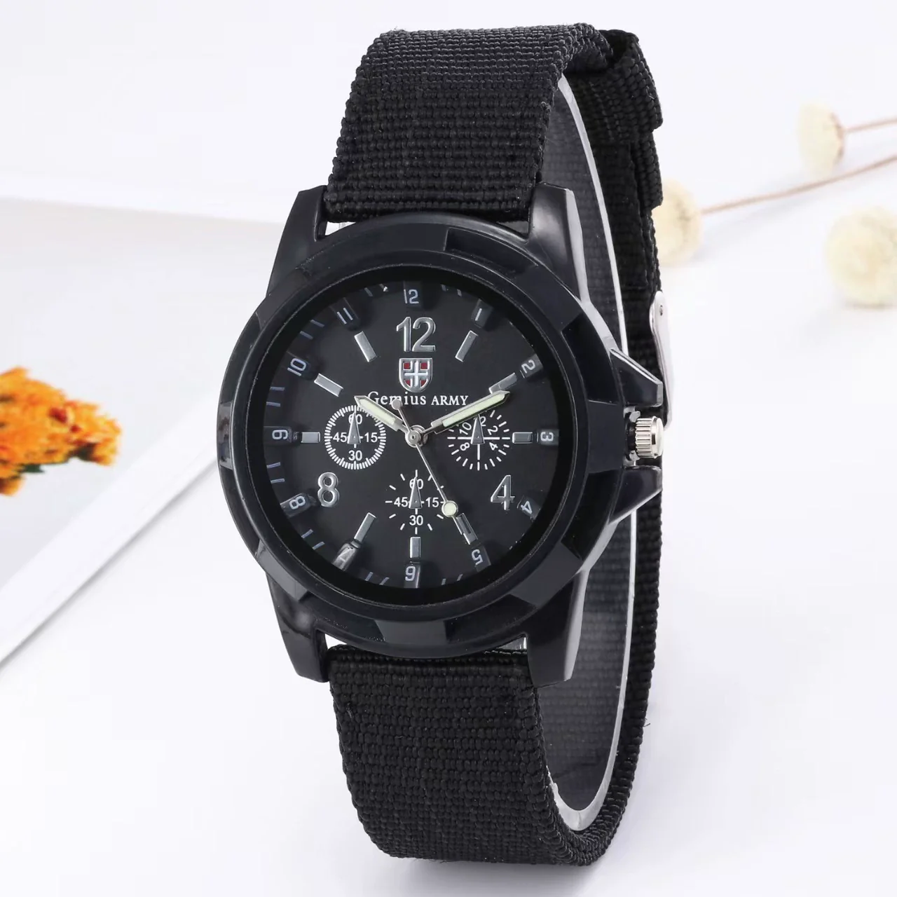 Wholesale Sports Military Watch With Alloy Case Textile Strap Stainless Steel Buckle And Round Dial - Image 11