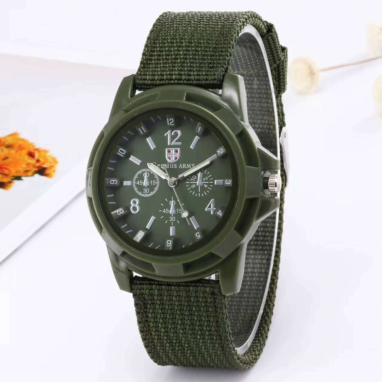 Wholesale Sports Military Watch With Alloy Case Textile Strap Stainless Steel Buckle And Round Dial - Image 12
