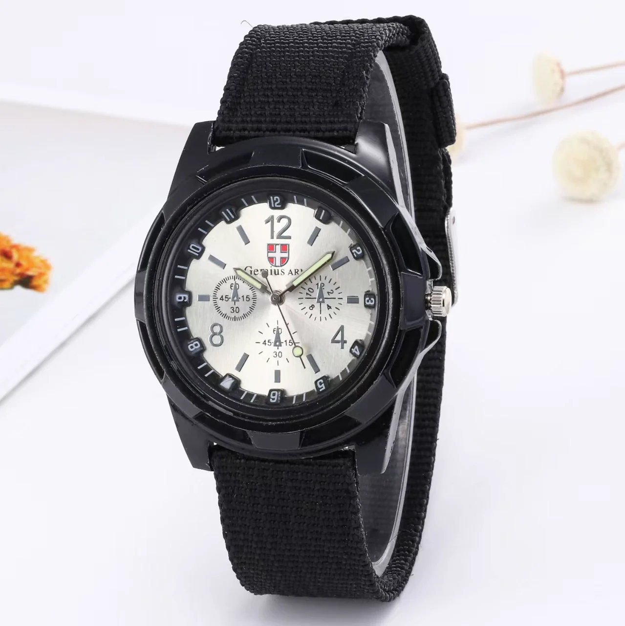 Wholesale Sports Military Watch With Alloy Case Textile Strap Stainless Steel Buckle And Round Dial - Image 4
