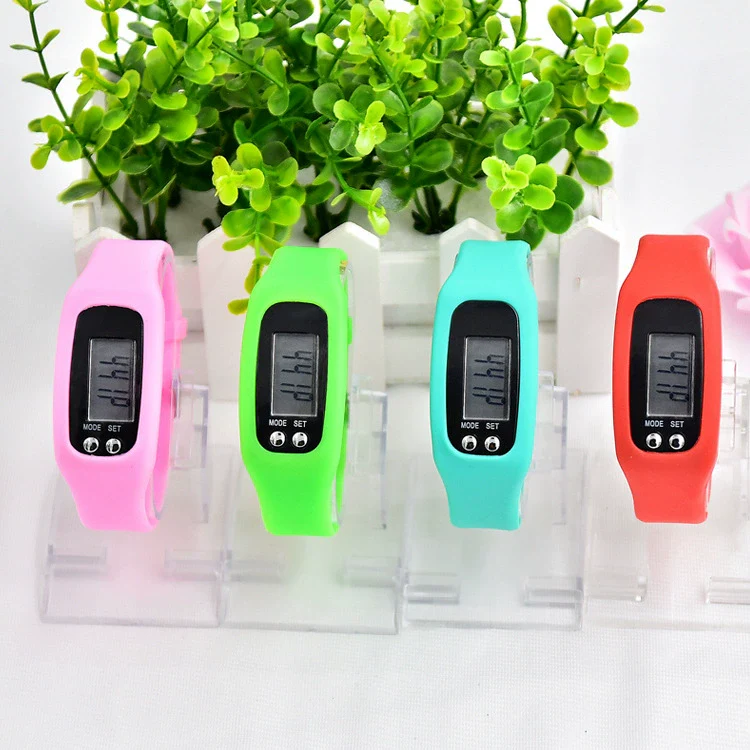 Wholesale Sports Watch Silicone Strap Plastic Case And Mirror Rectangular Dial Multi Function Pedometer Led Display - Image 2