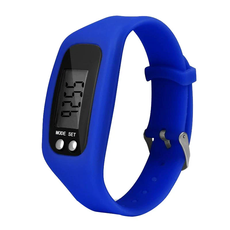 Wholesale Sports Watch Silicone Strap Plastic Case And Mirror Rectangular Dial Multi Function Pedometer Led Display - Image 3
