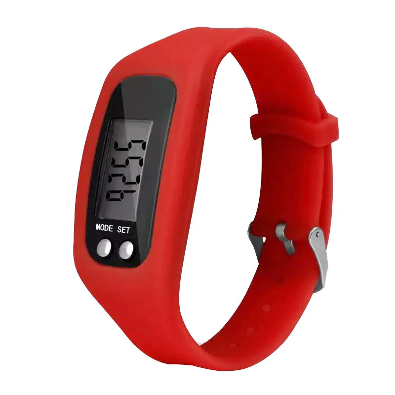 Wholesale Sports Watch Silicone Strap Plastic Case And Mirror Rectangular Dial Multi Function Pedometer Led Display - Image 4