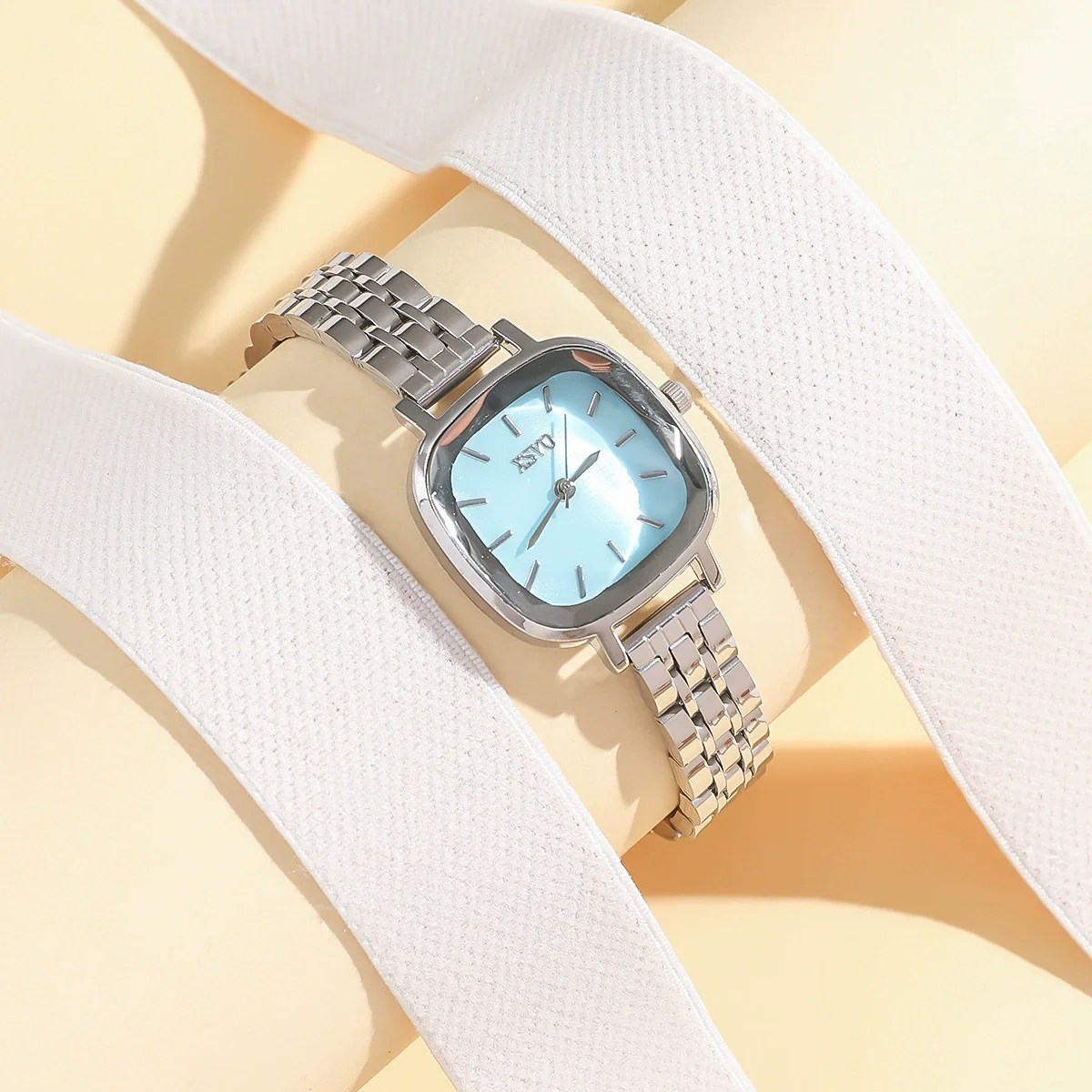 Wholesale Square Casual Alloy Case Stainless Steel Band Female Student Silver Vintage Watch - Image 7