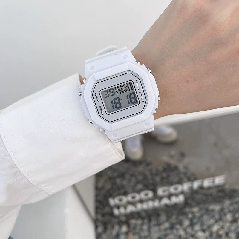 Wholesale Square Electronic Watch Plastic Mirror Silicone Strap Plastic Case Leisure Style For Female Students - Image 4