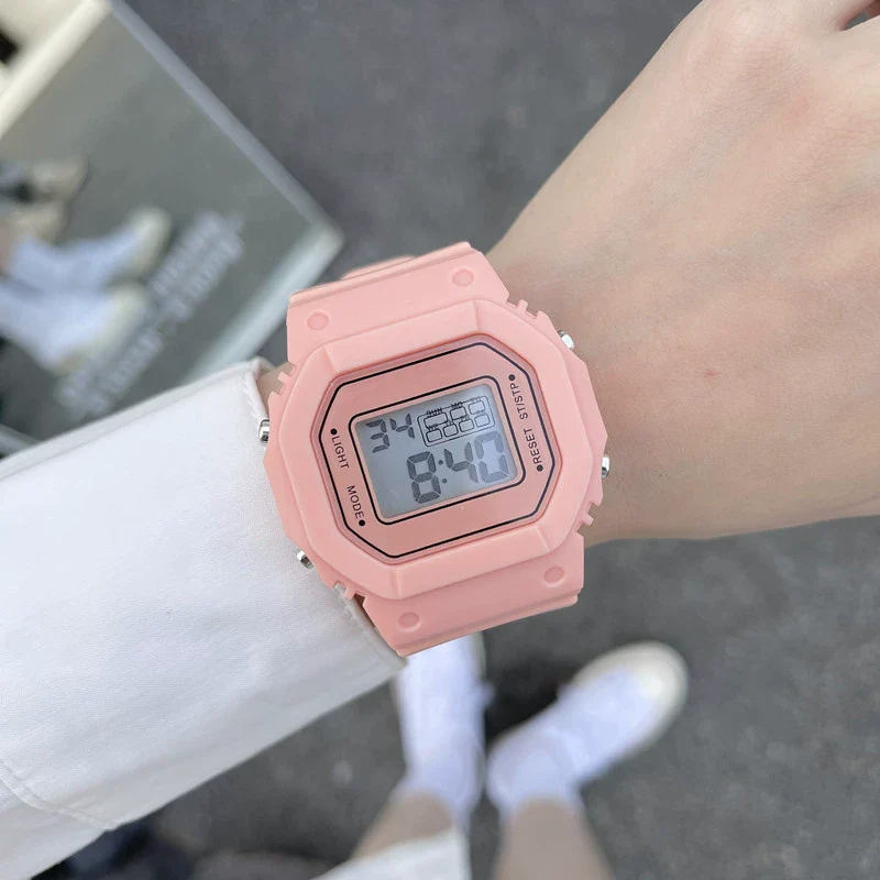 Wholesale Square Electronic Watch Plastic Mirror Silicone Strap Plastic Case Leisure Style For Female Students - Image 7