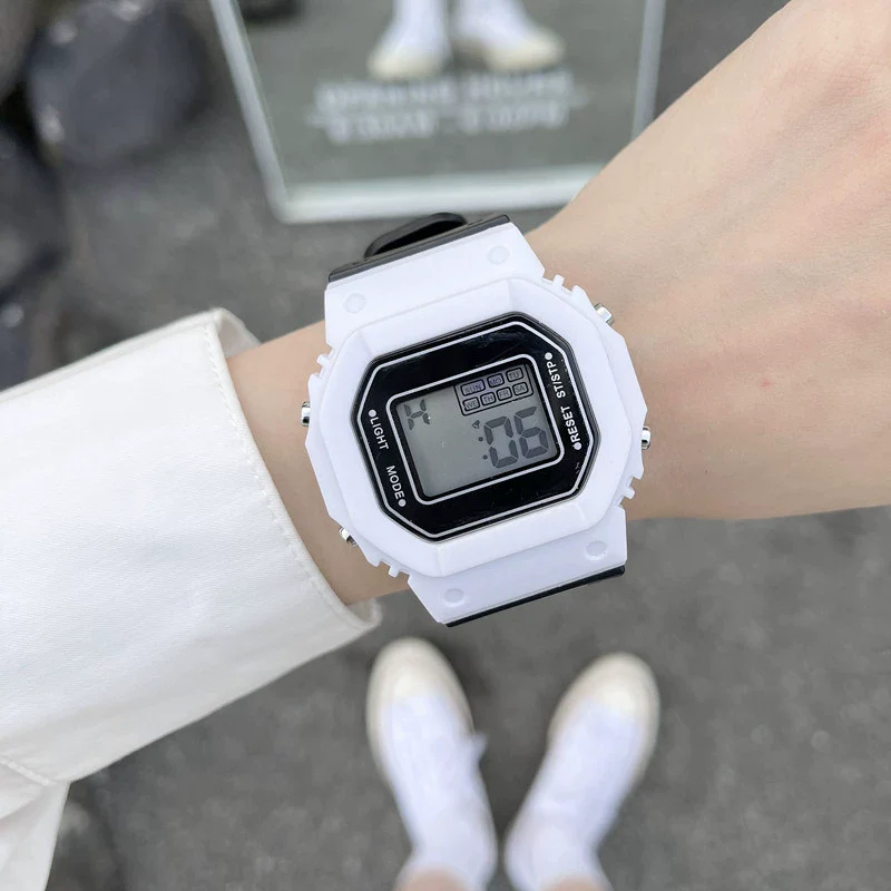 Wholesale Square Electronic Watch Plastic Mirror Silicone Strap Plastic Case Leisure Style For Female Students - Image 9