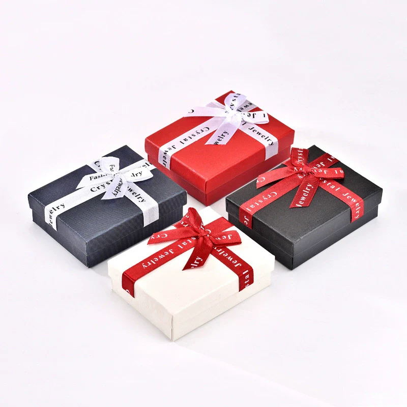 Wholesale Square Jewelry Box For Ring Pendant Earrings Storage Made Of Paper And Cardboard With Solid Color Pattern