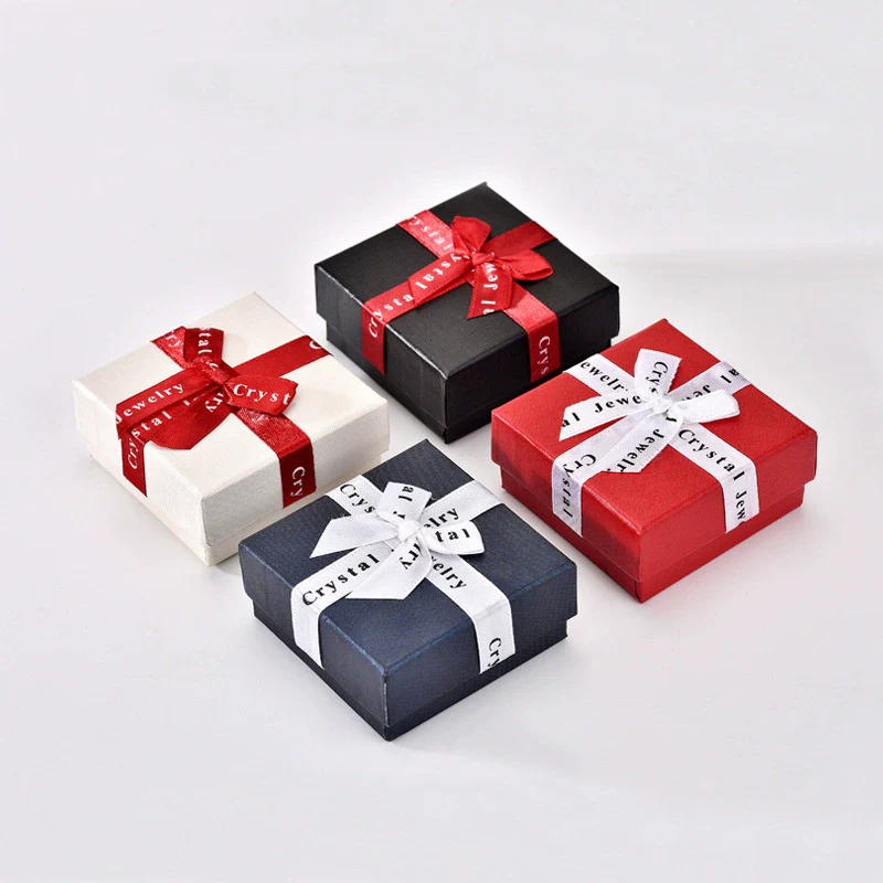 Wholesale Square Jewelry Box For Ring Pendant Earrings Storage Made Of Paper And Cardboard With Solid Color Pattern - Image 2