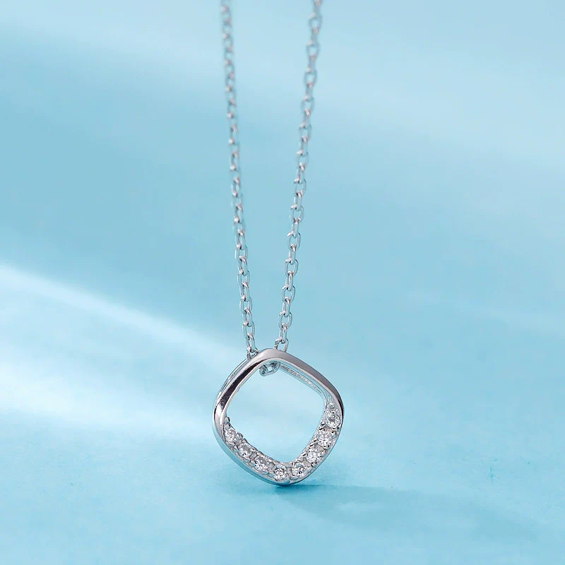 Wholesale Square Necklace 925 Sterling Silver Geometric 14K Gold Plated - Image 3
