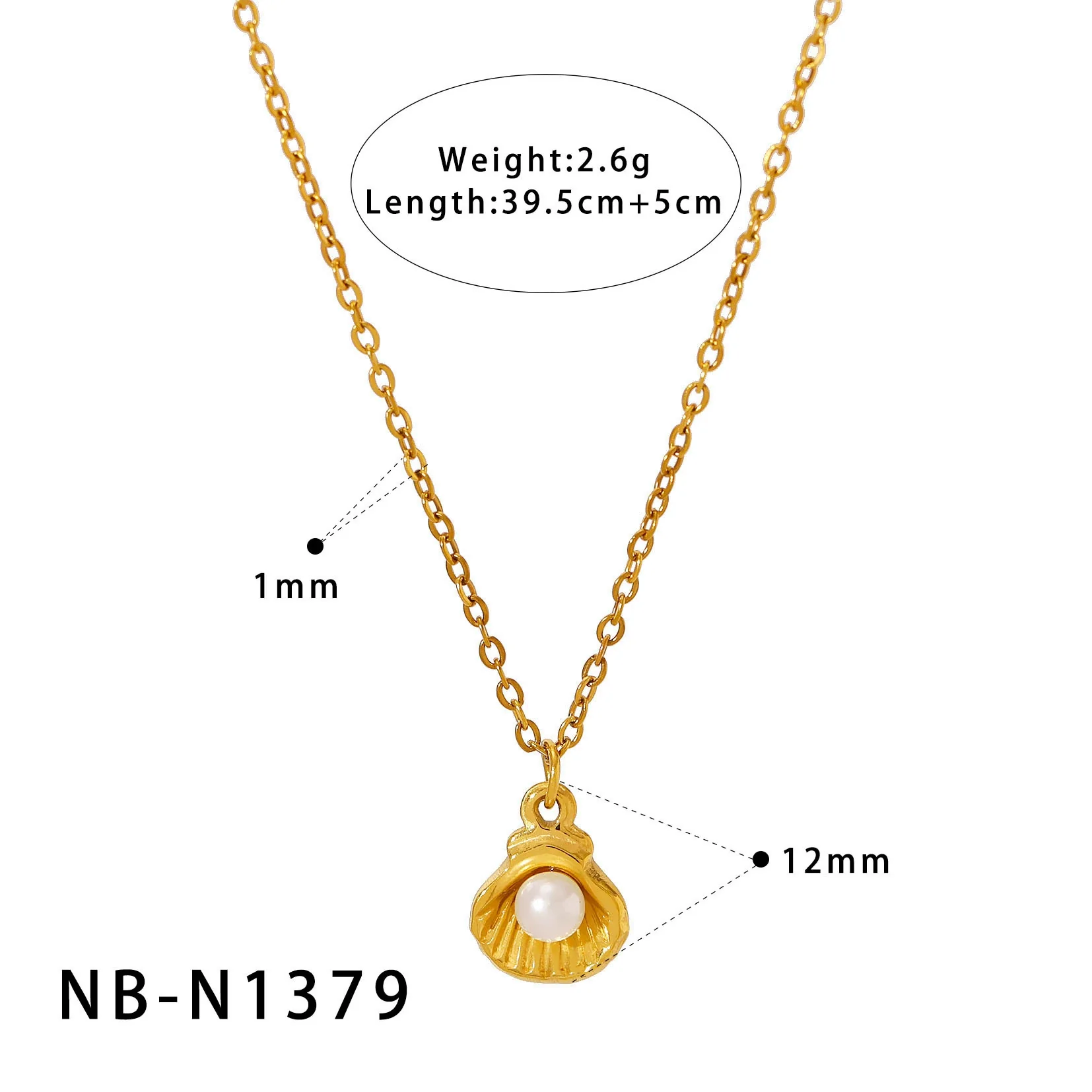 Wholesale Stackable Starfish Shells With Pearl Pendants Stainless Steel 18K Gold Plated Minimalist Women's Necklace - Image 8