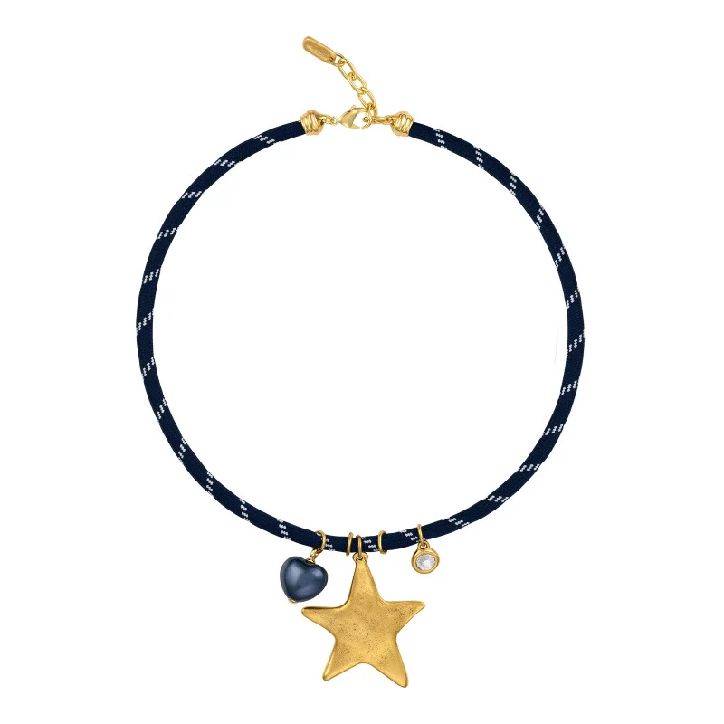 Wholesale Stacking Style Heart Fivepointed Star Pendant Necklace Electroplated 18K Gold Stainless Steel For Women - Image 6