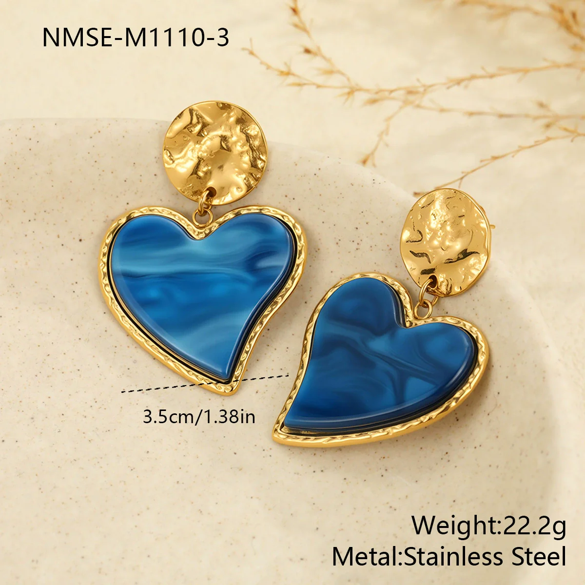 Wholesale Stainless Steel 18 Karat Electroplated Heart Shape Leopard Print Earrings For Women - Image 10
