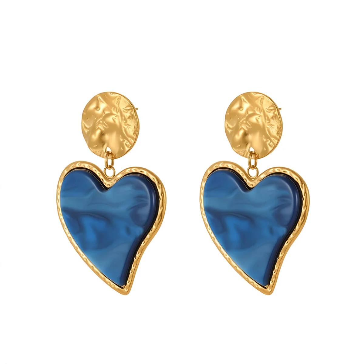 Wholesale Stainless Steel 18 Karat Electroplated Heart Shape Leopard Print Earrings For Women - Image 5