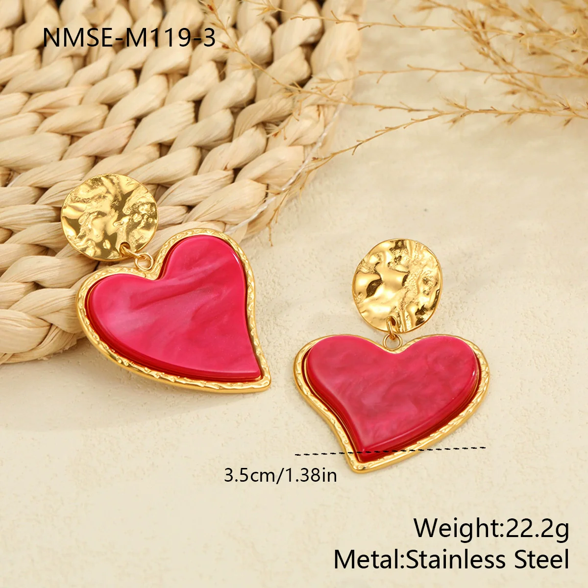 Wholesale Stainless Steel 18 Karat Electroplated Heart Shape Leopard Print Earrings For Women - Image 8