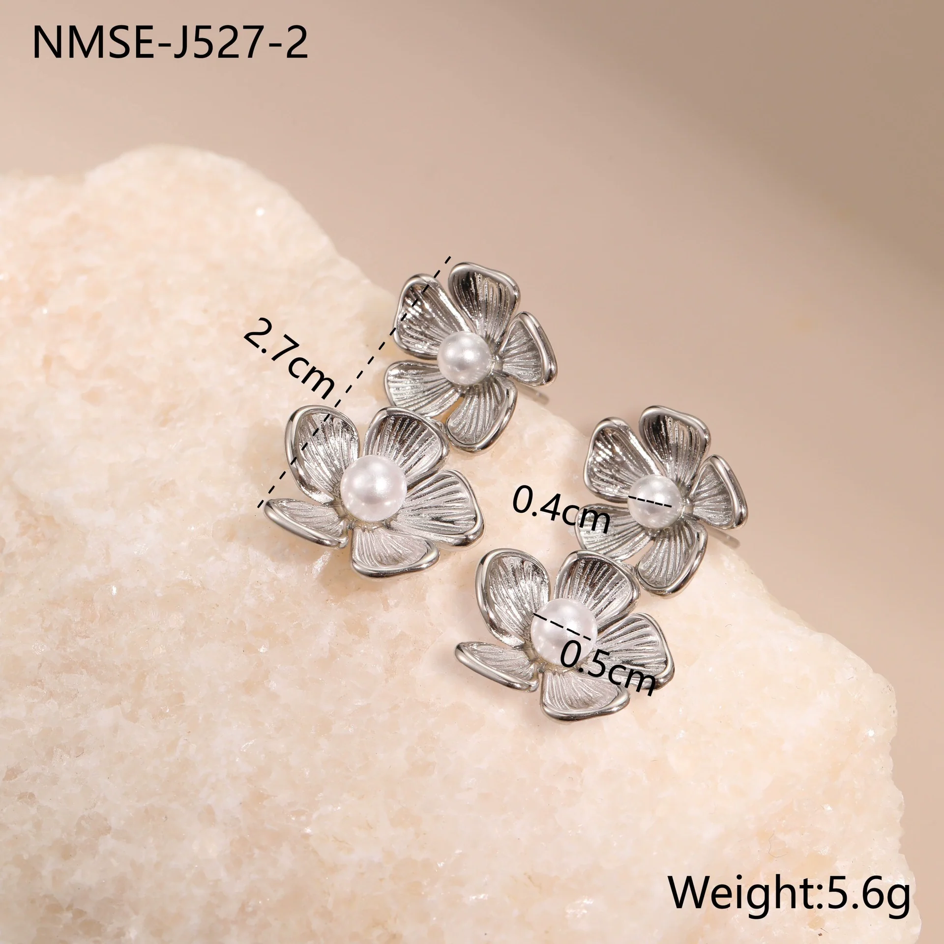 Wholesale Stainless Steel 18K Electroplated Flower And Bow Earrings For Women - Image 6