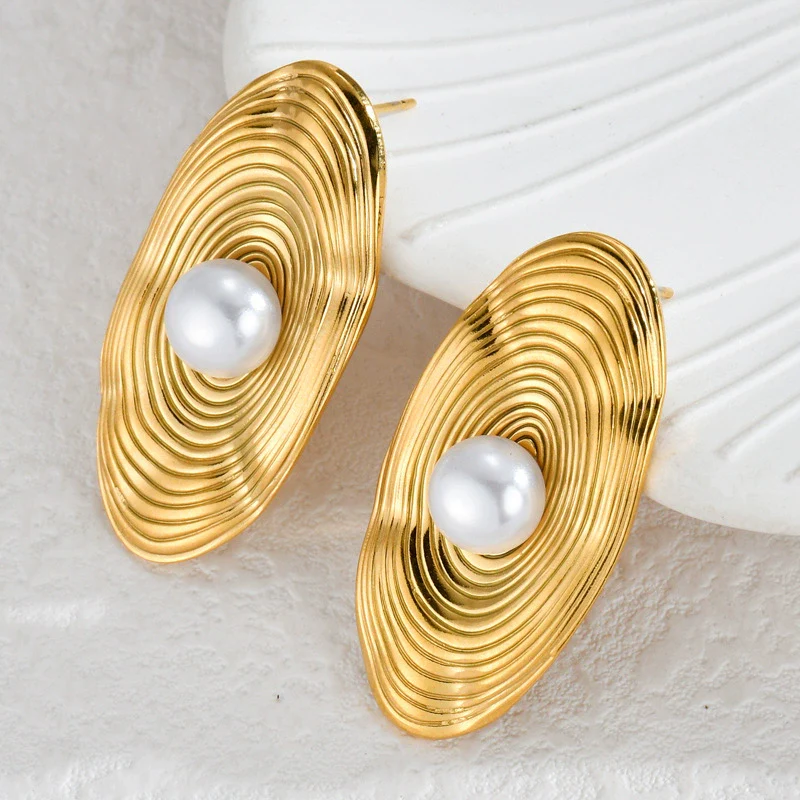 Wholesale Stainless Steel 18K Gold Geometric Square Bow Stud Earrings For Women With Electroplating Treatment - Image 6