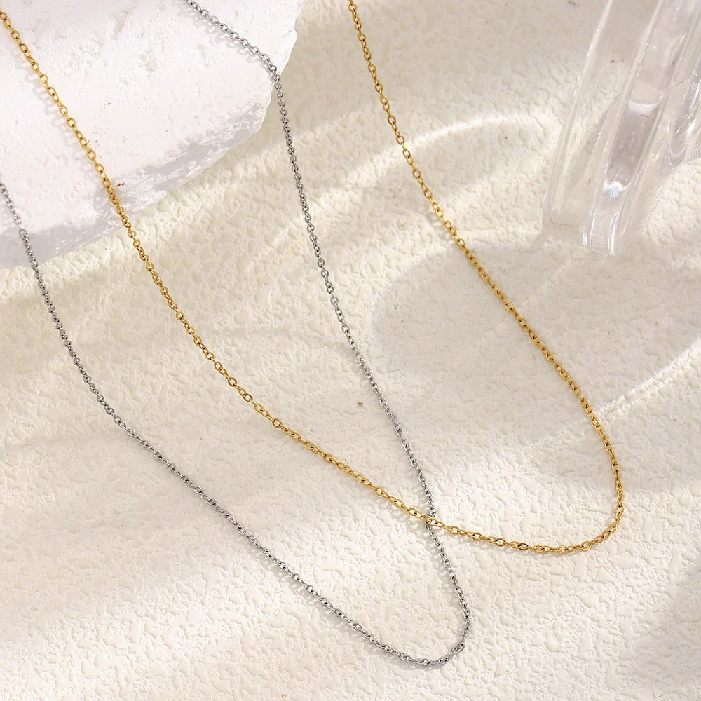 Wholesale Stainless Steel 18K Gold Plated Geometric Cross Chain Necklace For Women - Image 3