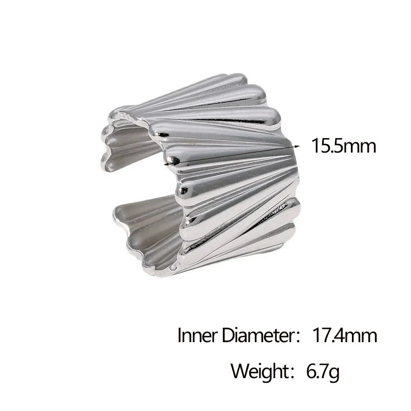 Wholesale Stainless Steel 18K Goldplated Geometric Open Ring Hand Jewelry For Women - Image 6