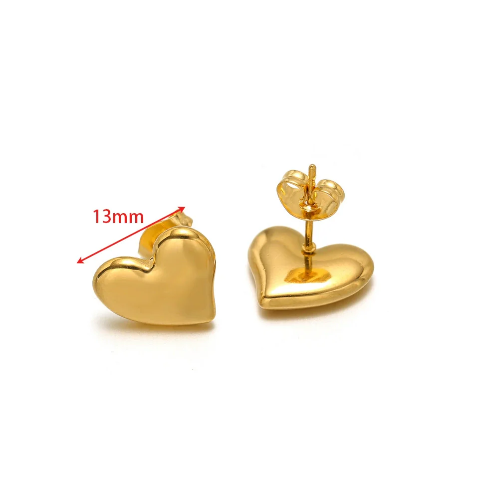 Wholesale Stainless Steel 18K Vacuum Plated Heart Embossed Love Earrings - Image 15