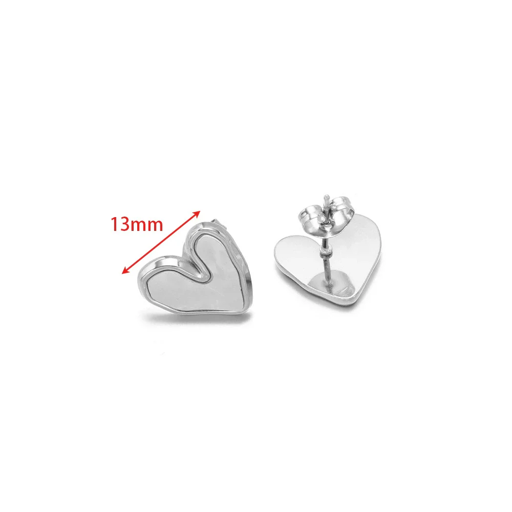 Wholesale Stainless Steel 18K Vacuum Plated Heart Embossed Love Earrings - Image 17