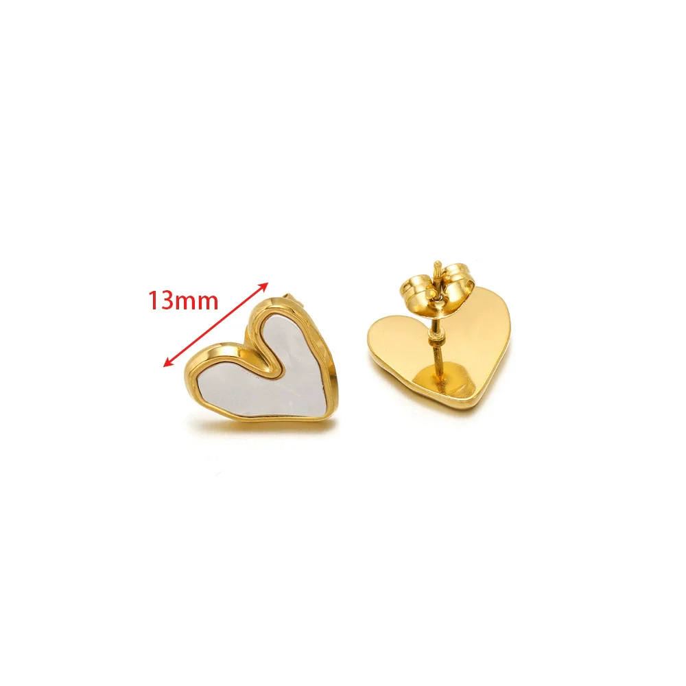 Wholesale Stainless Steel 18K Vacuum Plated Heart Embossed Love Earrings - Image 7