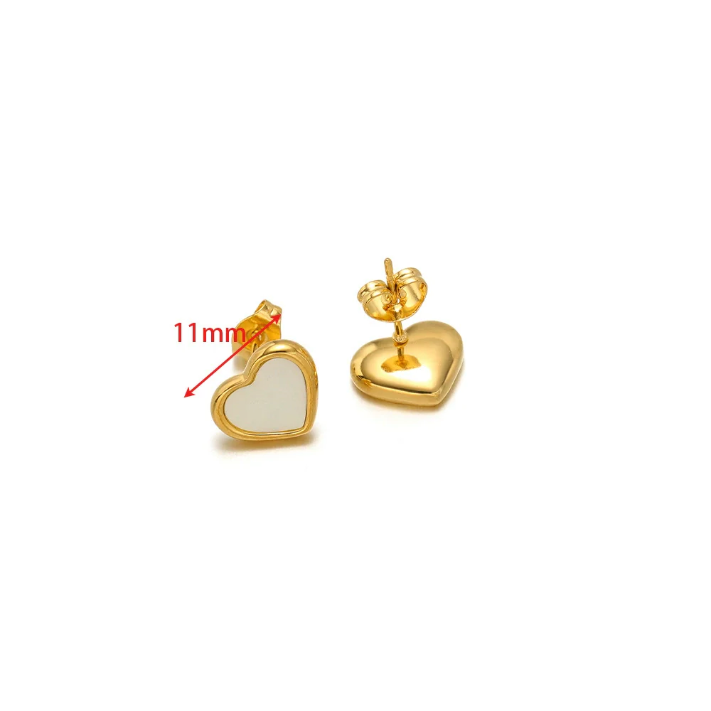 Wholesale Stainless Steel 18K Vacuum Plated Heart Embossed Love Earrings - Image 8