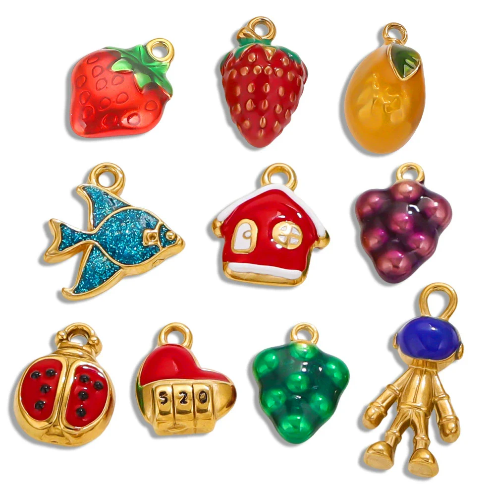 Wholesale Stainless Steel 3D Cartoon Geometric Astronaut Diy Dripping Oil Pendant Jewelry Accessories